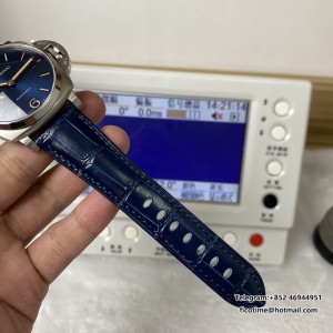 VSF P9000 PAM927 42mm Luminor Due Blue Dial Blue Leather Strap - Image 4