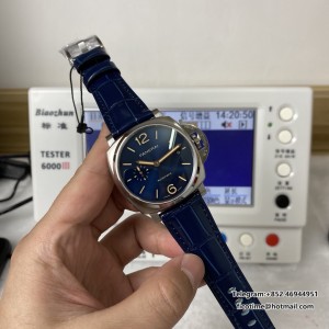 VSF P9000 PAM927 42mm Luminor Due Blue Dial Blue Leather Strap - Image 6