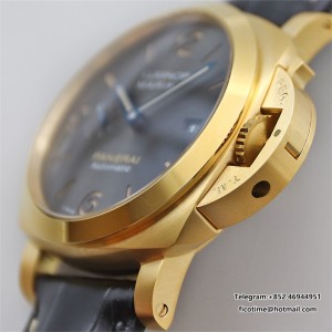 VSF P9010 PAM115 44mm Luminor YG Grey Dial Black Leather Strap - Image 9