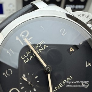 VSF P9000 PAM359 44mm Luminor Black Dial Black Leather Strap - Image 5
