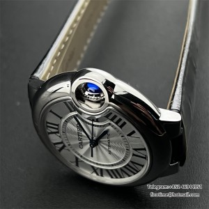 AF NH05A Ballon Bleu De Cartier 33mm White Dial Black Leather Strap - Image 3