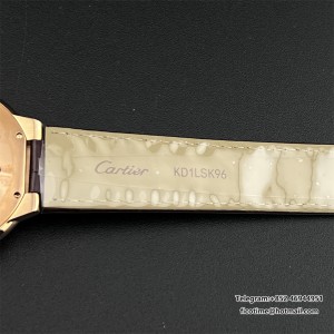AF A2824 Ballon Bleu De Cartier 42mm RG White Dial Brown Leather Strap - Image 6