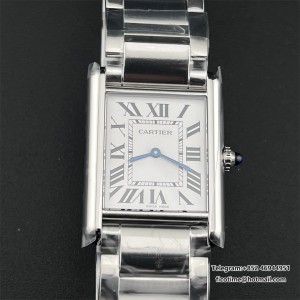K11F Swiss Quartz Tank Must Medium 25.5mm White Dial SS Bracelet - Image 2