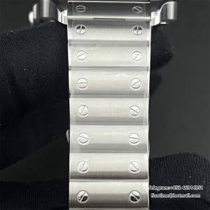 BVF A9015 Santos Large 40mm Black Bezel Grey Dial SS Bracelet - Image 5