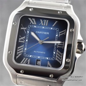 BVF A9015 Santos Large 40mm Blue Dial SS Bracelet - Image 4