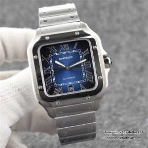 BVF A9015 Santos Large 40mm Blue Dial SS Bracelet - Image 6