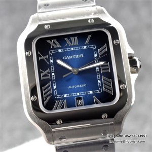BVF A9015 Santos Large 40mm Blue Dial SS Bracelet - Image 8