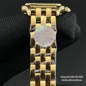 BVF Swiss Quartz PANTHERE 22mm YG Diamond Bezel White Dial YG Bracelet - Image 5