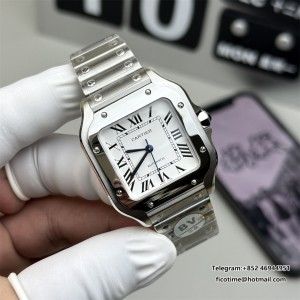 Santos Medium 35mm White Dial SS Bracelet BVF A9015 - Image 7