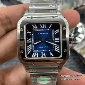 Santos Medium 35mm Blue Dial SS Bracelet BVF A9015 - Image 1