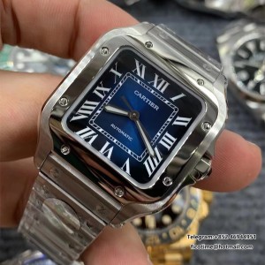 Santos Medium 35mm Blue Dial SS Bracelet BVF A9015 - Image 2