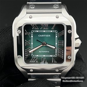 Santos Medium 35mm Green Dial SS Bracelet BVF A9015 - Image 1