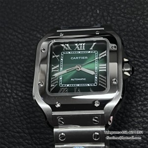 Santos Medium 35mm Green Dial SS Bracelet BVF A9015 - Image 2