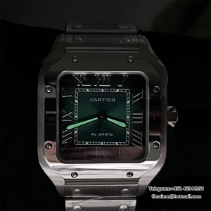 Santos Medium 35mm Green Dial SS Bracelet BVF A9015 - Image 9