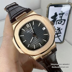 3KF A324SC Nautilus 5711 40mm RG Grey Dial Brown Leather Strap - Image 1