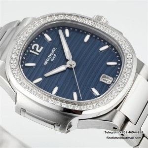 PPF A324SC Nautilus 7118 35.2mm Diamond Bezel Blue Dial SS Bracelet - Image 7