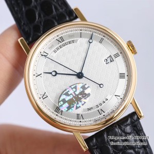 MKSF MY9015 Classique5177-12 38mm YG White Dial Black Leather Strap - Image 8
