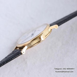 MKSF MY9015 Classique5177-12 38mm YG White Dial Black Leather Strap - Image 9
