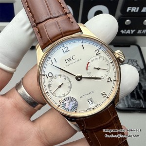 ZF A52850 IWC Portugieser 44mm IW503504 RG White Dial Brown Leather Strap - Image 3