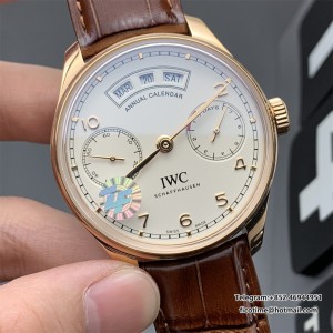 ZF A52850 IWC Portugieser 44mm IW503504 RG White Dial Brown Leather Strap - Image 4