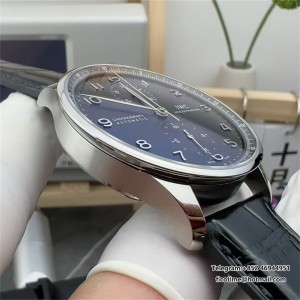 ZF A7750 IWC Portugieser Chrono 41mm IW371609 Black Dial Black Leather Strap - Image 5
