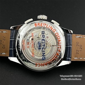 BLSF A7750 Breitling Chrono 42mm PREMIER B01 Blue Dial Blue Leather Strap - Image 5