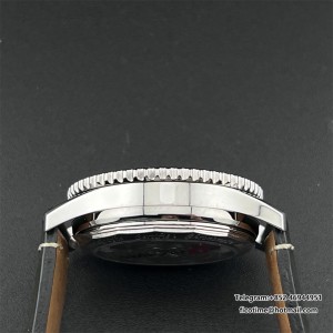 BLSF A7750 Breitling Chrono 43mm NAVITIMER B01 Black/White Dial Black Leather Strap - Image 8