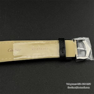 AF Quartz Tank Must 33.7x25.5mm  White Dial Black Leather Strap - Image 8