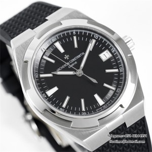 8F A5100 Overseas 4500V 41mm Black Dial Black Rubber Strap - Image 7