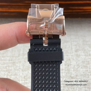 8F A5100 Overseas 4500V 41mm Silver Dial RG Black Rubber Strap - Image 3