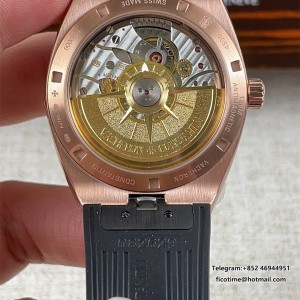 8F A5100 Overseas 4500V 41mm Silver Dial RG Black Rubber Strap - Image 4
