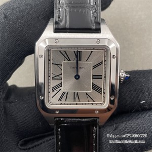 F1F Quartz Santos Dumont 43.5x31.4mm White Dial Black Leather Strap - Image 1