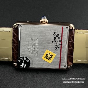 AF Quartz Tank Solo 27.4mm RG Brown Leather White Dial - Image 6