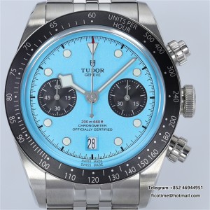 Black Bay Chrono SS ZF 1:1 Tiffany Blue Dial on SS Bracelet A7750 - Image 8
