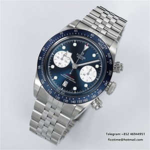 ZF DD7750 Tudor Black Bay Chrono 316L 41mm SS Bracelet Blue Dial - Image 5