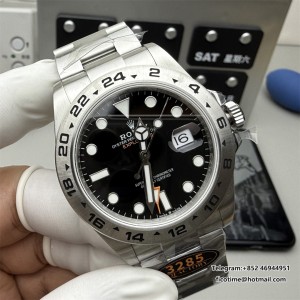 Explorer II 42mm 226570 904L SS QF 1:1 Best Edition Black Dial on Bracelet SH3285 - Image 8