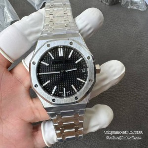 Royal Oak 15510 SS TOP 1:1 Best Edition Black Dial on SS Bracelet SA4302 Super Clone - Image 7