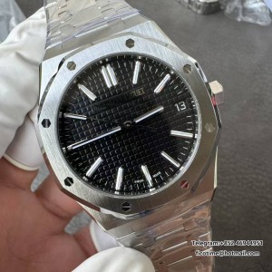 Royal Oak 15510 SS TOP 1:1 Best Edition Black Dial on SS Bracelet SA4302 Super Clone - Image 8