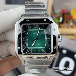 Santos de Cartier XL SS BVF 40MM Green Dial SS Bracelet A9015 - Image 1