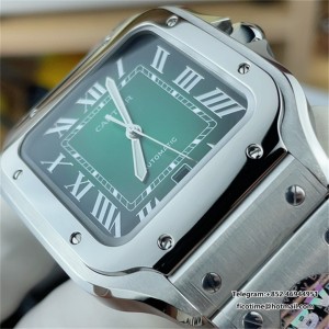 Santos de Cartier XL SS BVF 40MM Green Dial SS Bracelet A9015 - Image 7