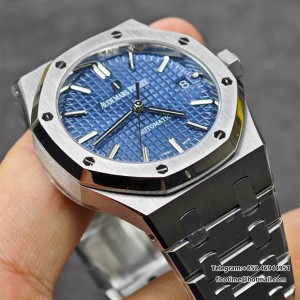 Royal Oak 37mm 15450 SS ZF 1:1 Best Edition Blue Textured Dial on SS Bracelet SA3120 Super Clone - Image 5