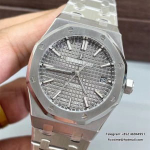 Royal Oak 37mm 15450 SS ZF 1:1 Best Edition Gray Textured Dial on SS Bracelet SA3120 Super Clone - Image 5