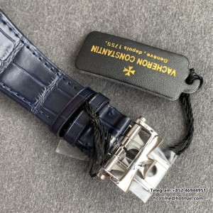 Overseas 47040 42mm SS Leather Blue Dial MKSF MY9019 - Image 9