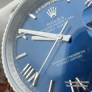 DayDate 40 228239 VSF 1:1 Best Edition Blue Roman Dial on President Bracelet VS3255 V2(Gain Weight) - Image 3