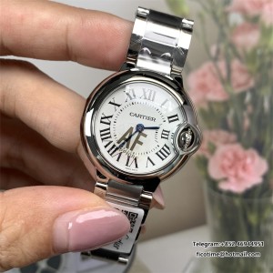 Ballon Bleu Ladies 28mm SS AF 1:1 Best Edition White Dial on SS Bracelet Ronda Quartz - Image 3