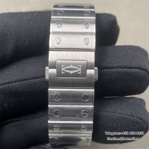 AF Santos De Cartier Medium MY9015 35mm White Dial SS Bracelet - Image 6
