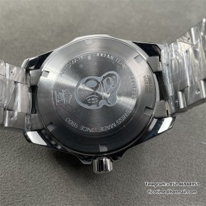 Aquaracer 41mm OF 1:1 Best Edition Black Dial Yellow Hand on SS Bracelet SW200 - Image 8