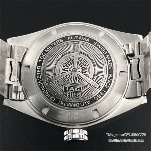 Autavia SS 42mm OF 1:1 Best Edition Blue Dial Blue Ceramic Bezel on SS Bracelet SW200 - Image 3