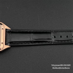 F1F Swiss Quartz Santos Dumont 38*27.5 mm RG White Dial Black Leather Strap - Image 5