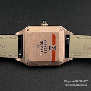 F1F Swiss Quartz Santos Dumont 38*27.5 mm RG White Dial Black Leather Strap - Image 8